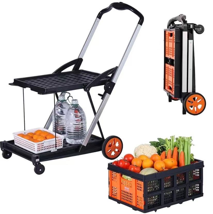 Dobleng layer shopping trolley carts magkaroon ng amag